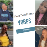 A collage of young people with the words youth takes priority